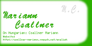 mariann csallner business card